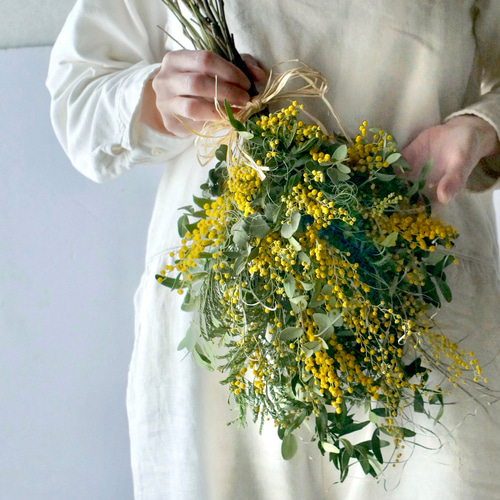 ミモザのスワッグ ドライフラワー 45cmサイズ ブーケ スワッグ