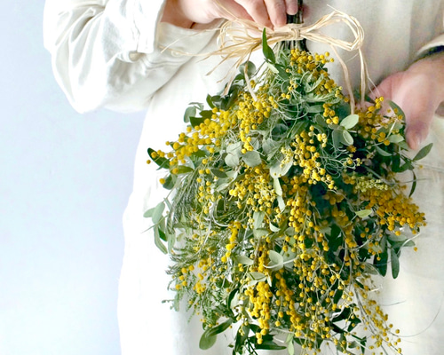 ミモザのスワッグ ドライフラワー 45cmサイズ ブーケ スワッグ