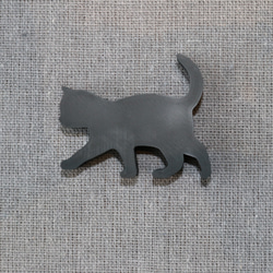 メモスタンド　カードスタンド　歩く猫シルエット　マットコールグレー 3枚目の画像