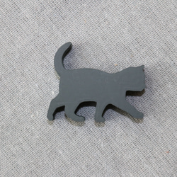 メモスタンド　カードスタンド　歩く猫シルエット　マットコールグレー 4枚目の画像