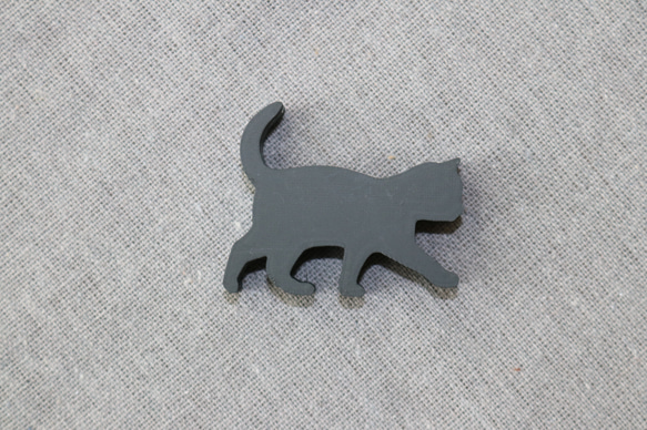 メモスタンド　カードスタンド　歩く猫シルエット　マットコールグレー 4枚目の画像
