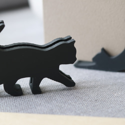 メモスタンド　カードスタンド　歩く猫シルエット　マットコールグレー 2枚目の画像