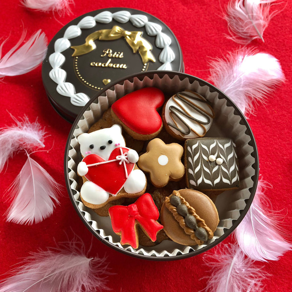 2/14まで【数量限定デザイン缶】☆～真っ白テディVer～バレンタイン缶