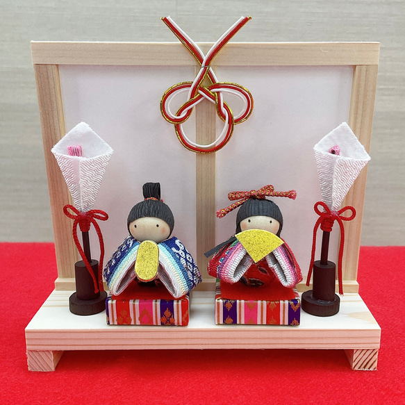 雛飾り【弥生雛】親王雛 豆雛 ぼんぼり お雛様 ひな祭り 初節句 3月