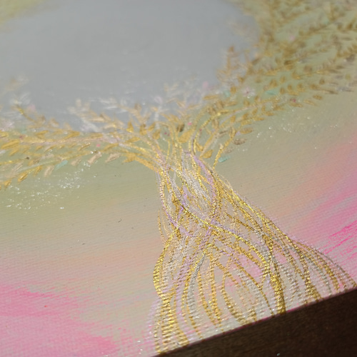 ヒーリング風水絵画＊煌めき陽光樹～太陽円～レインボーカラー