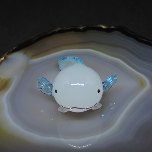 希少　美品　しんかい6500　海洋科学技術センター　記念品　ガラス細工　置物 ガラスの深海生物・ちっこいシンカイクサウオ 6匹目 その他置物