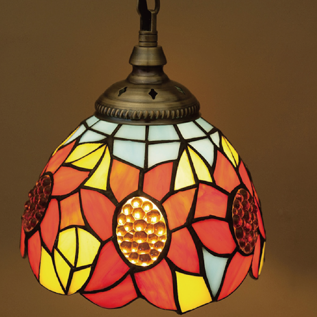 【LED電球付属】 ペンダントランプ 「フローレ・ノアール」Flore Noire – 闇に咲く光の花　（1灯）