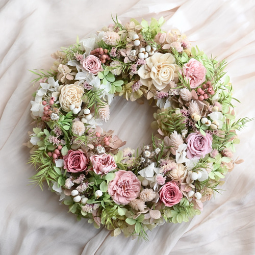 春のフラワーガーデンリース＊プリザーブドフラワー リース
