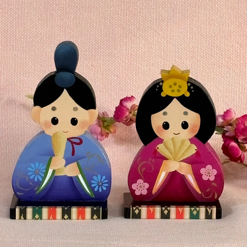 雛人形　お雛様　桃の節句　御代理様　ミニサイズ　ひな祭り 新作】可愛い お雛様の春インテリアセット【雛人形】【桃の節句