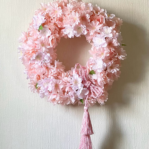 ふわふわ満開桜リース アーティフィシャルフラワー リース くれは 通販