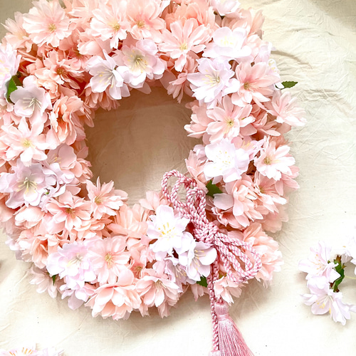 ふわふわ満開桜リース アーティフィシャルフラワー リース くれは 通販