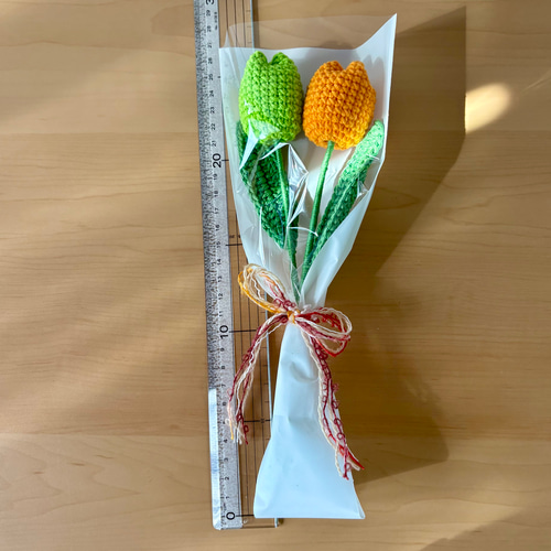 【オーダーページ２】チューリップ　花束　あみぐるみ チューリップB 2本入り 花束 ブーケ ギフト あみぐるみ かぎ