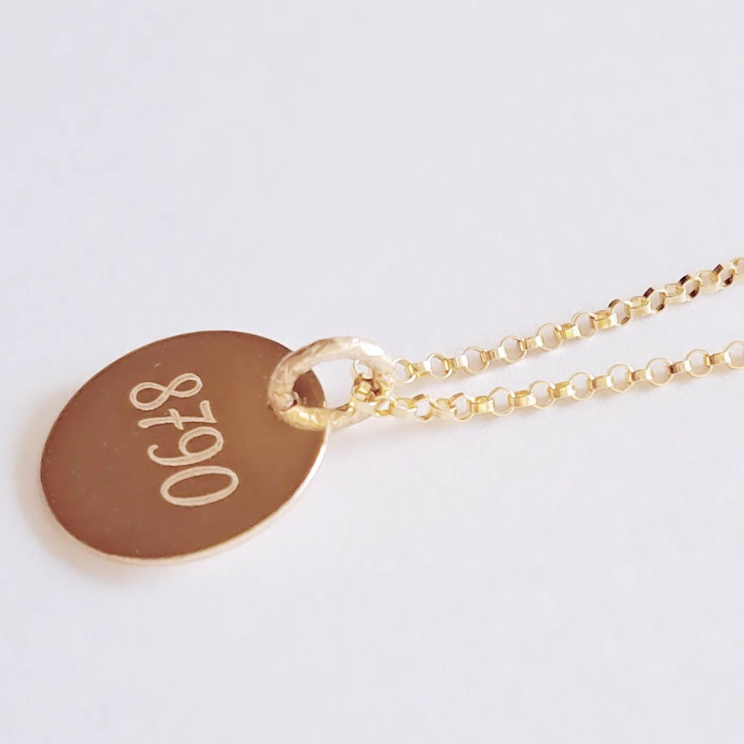 数字(ナンバー)4ケタプレートネックレス