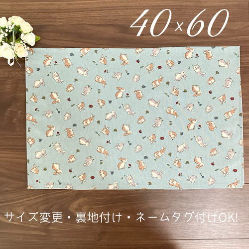 かわいいうさぎ柄 ランチョンマット 40×60 】兎柄 ウサギ柄 小学生