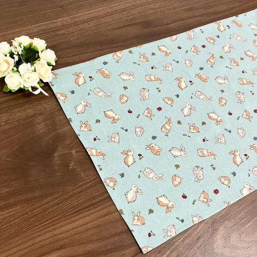 かわいいうさぎ柄 ランチョンマット 40×60 】兎柄 ウサギ柄 小学生