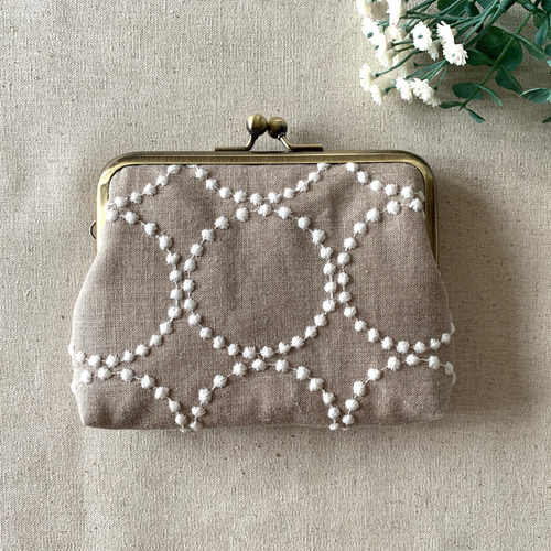 希少赤　タンバリン ミナペルホネン　ハンドメイド　がま口　morinohoshi
