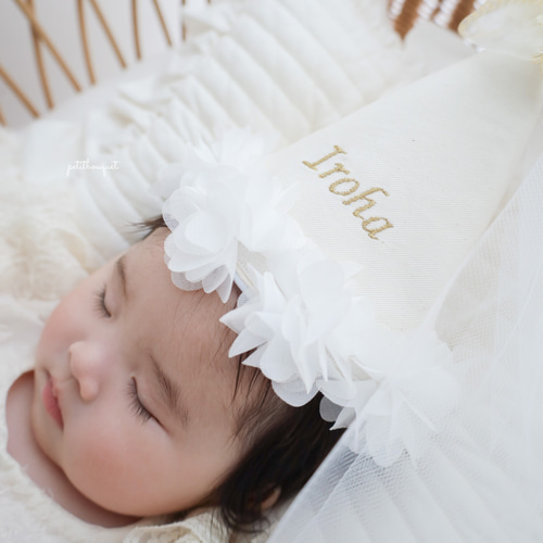 お花*名入れパーティーハット》花冠 花かんむり 王冠 誕生日 ベビー