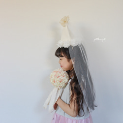 《お花*名入れパーティーハット》花冠　王冠　誕生日　ベビークラウン　ハーフバースデー　花かんむり　100日祝い　帽子 13枚目の画像