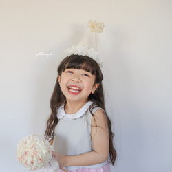 《お花*名入れパーティーハット》花冠　王冠　誕生日　ベビークラウン　ハーフバースデー　花かんむり　100日祝い　帽子 12枚目の画像