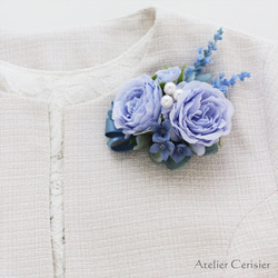 ライトブルー ローズ コサージュ 水色【卒業式 入学式 セレモニー】＃105 8枚目の画像