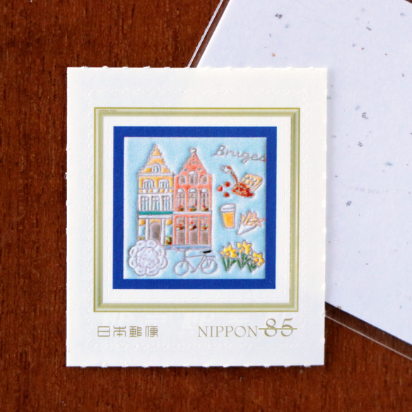 ブルージュ(ベルギー)　85円切手1枚 2枚目の画像