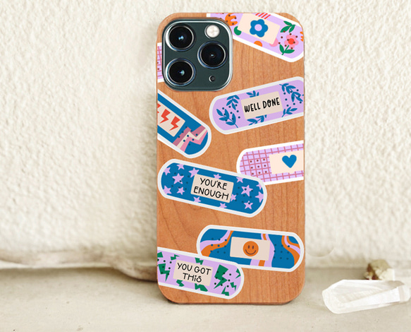 インテリア エゴトリッピング 木目iPhoneケース レア 天然木♡ WOOD - Well Done iPhoneケース ポップな絆創膏 スマホケース