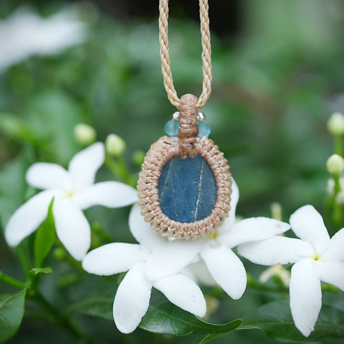 アクアマリン　マクラメ　ネックレス アクアマリンマクラメネックレスam17 – 天然石屋 優月堂