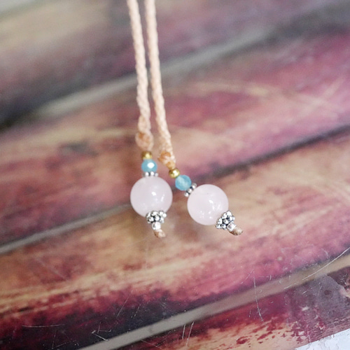 宝石ディープブルー☆アクアマリン マクラメネックレス1908 天然石