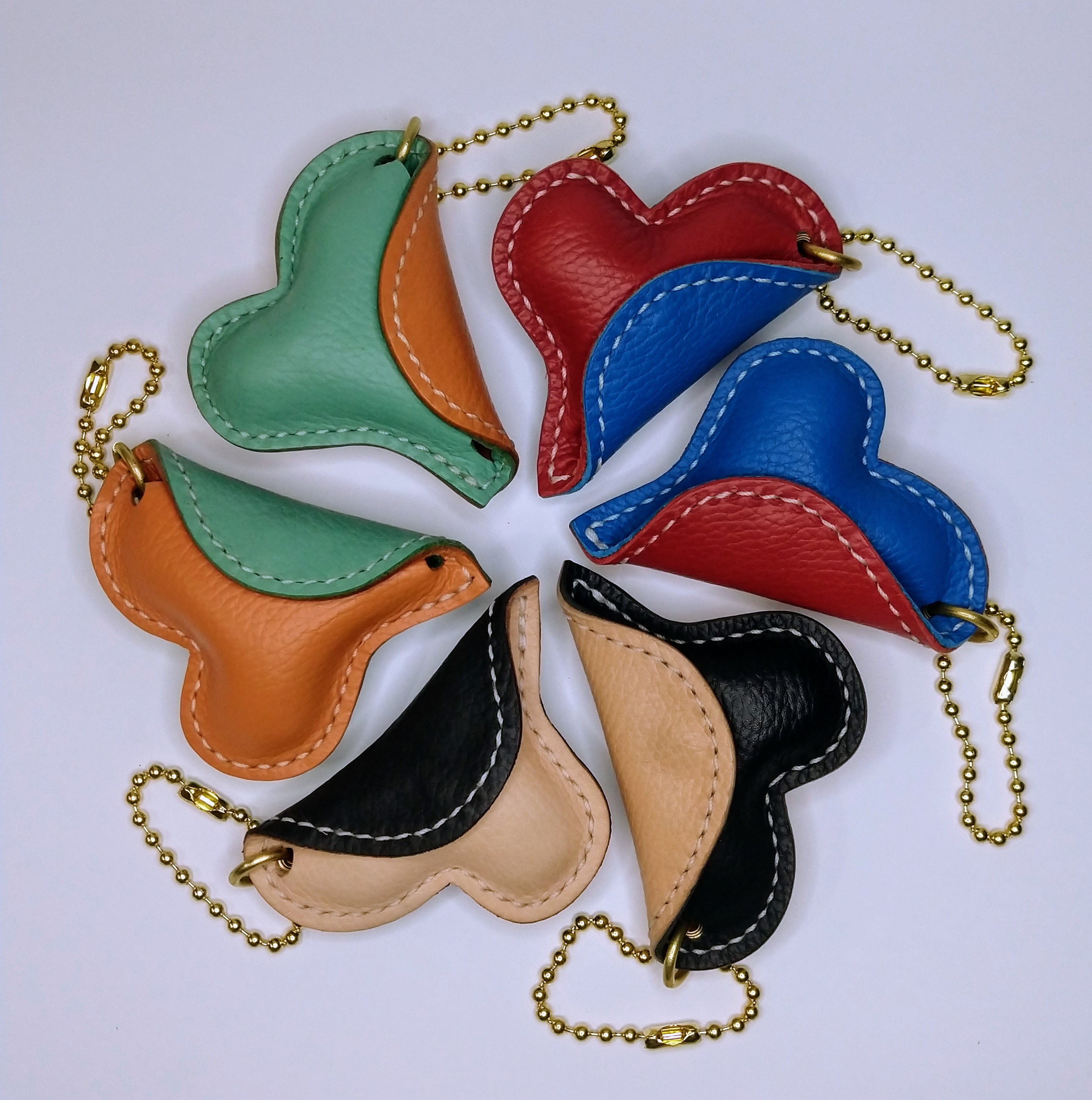 【受注生産品】ハート・コインケースHCC_MIX（立体的-コロンとした形状）