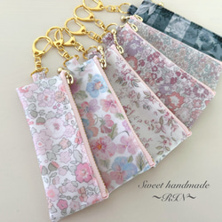 リバティ】お薬手帳・通帳ケース〜ダブルファスナーポーチ（透明窓付き