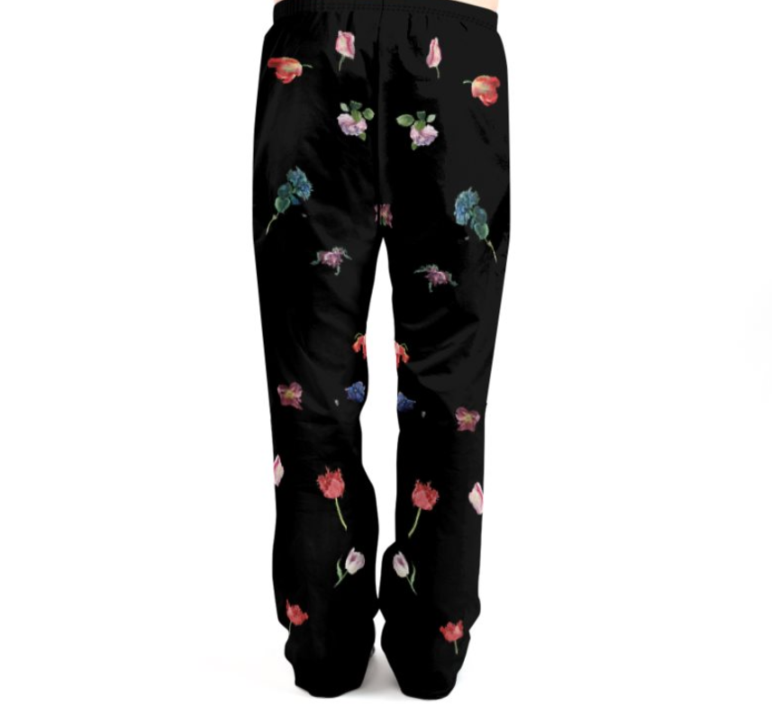 人気❣選べる生地ジャージーorコットン生地　極楽鳥花　レディースパジャマボトム　ロングタイプ  XS～4XL