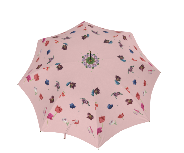 英国製　雨に濡れない大きめサイズ　シティーオート　春の花　雨傘　梅雨対策