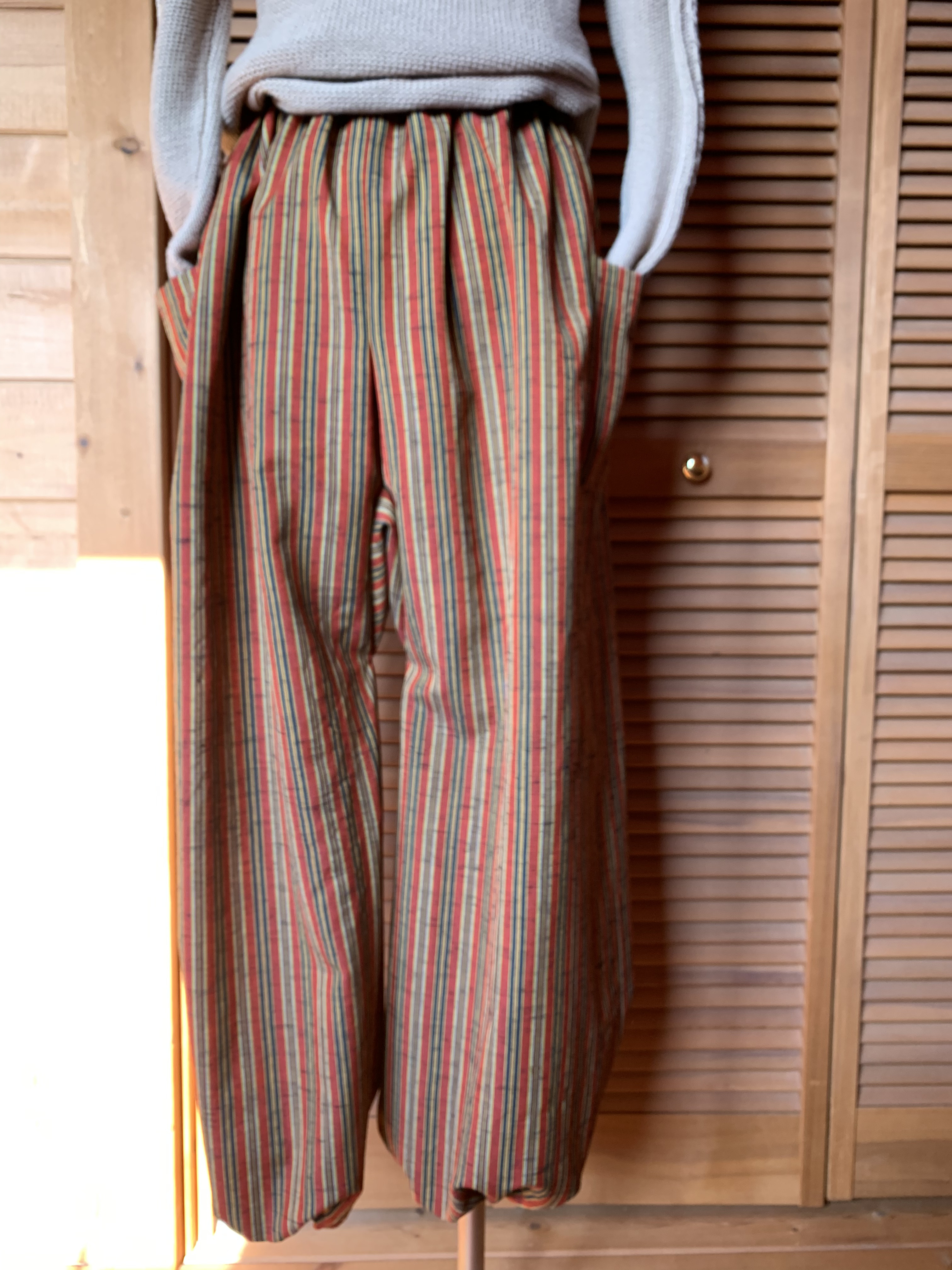 ウールのもんぺパンツ　総丈100ｃｍ　着物リメイク