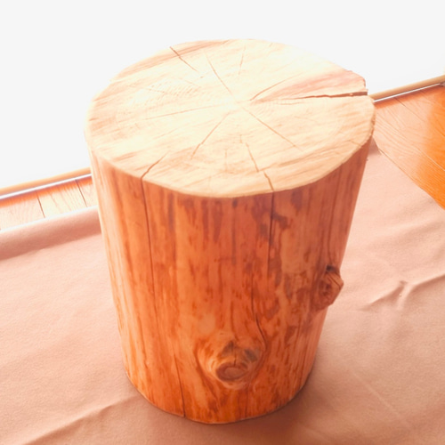 いい香り 東濃ひのき 古木の切株スツール テーブル 無垢無塗装 赤肌 節