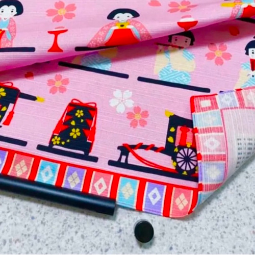 可愛いおひな様 タペストリー ラインストーン付 ひな祭り 初節句 日本