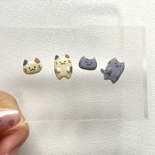 選べる/ゆるかわ猫さん3Dネイルパーツ/デコパーツ ネイルチップ（つけ