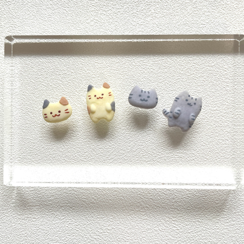 選べる/ゆるかわ猫さん3Dネイルパーツ/デコパーツ ネイルチップ（つけ