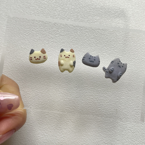 選べる/ゆるかわ猫さん3Dネイルパーツ/デコパーツ ネイルチップ