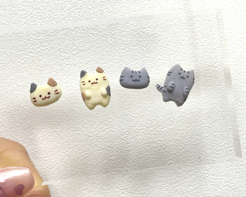 選べる/ゆるかわ猫さん3Dネイルパーツ/デコパーツ ネイルチップ（つけ