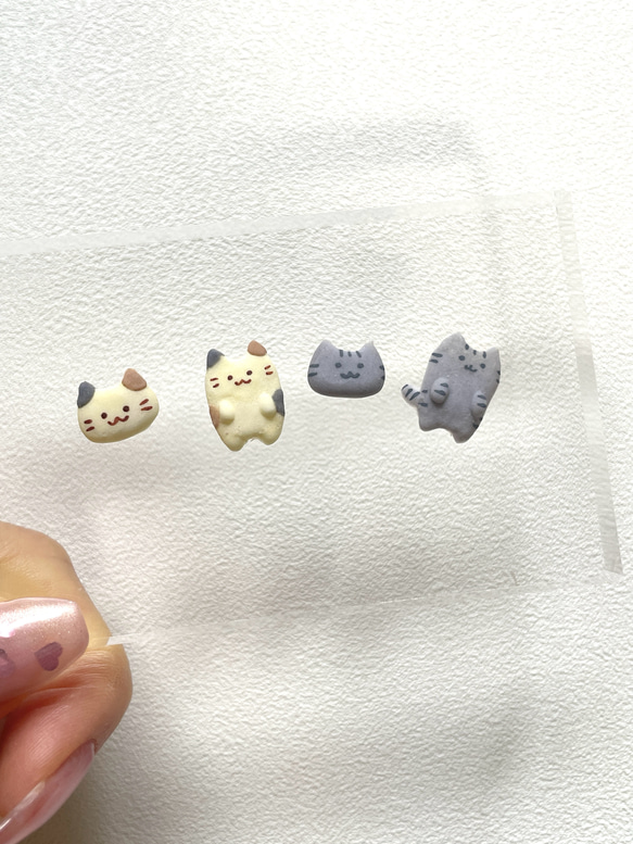 選べる/ゆるかわ猫さん3Dネイルパーツ/デコパーツ ネイルチップ（つけ