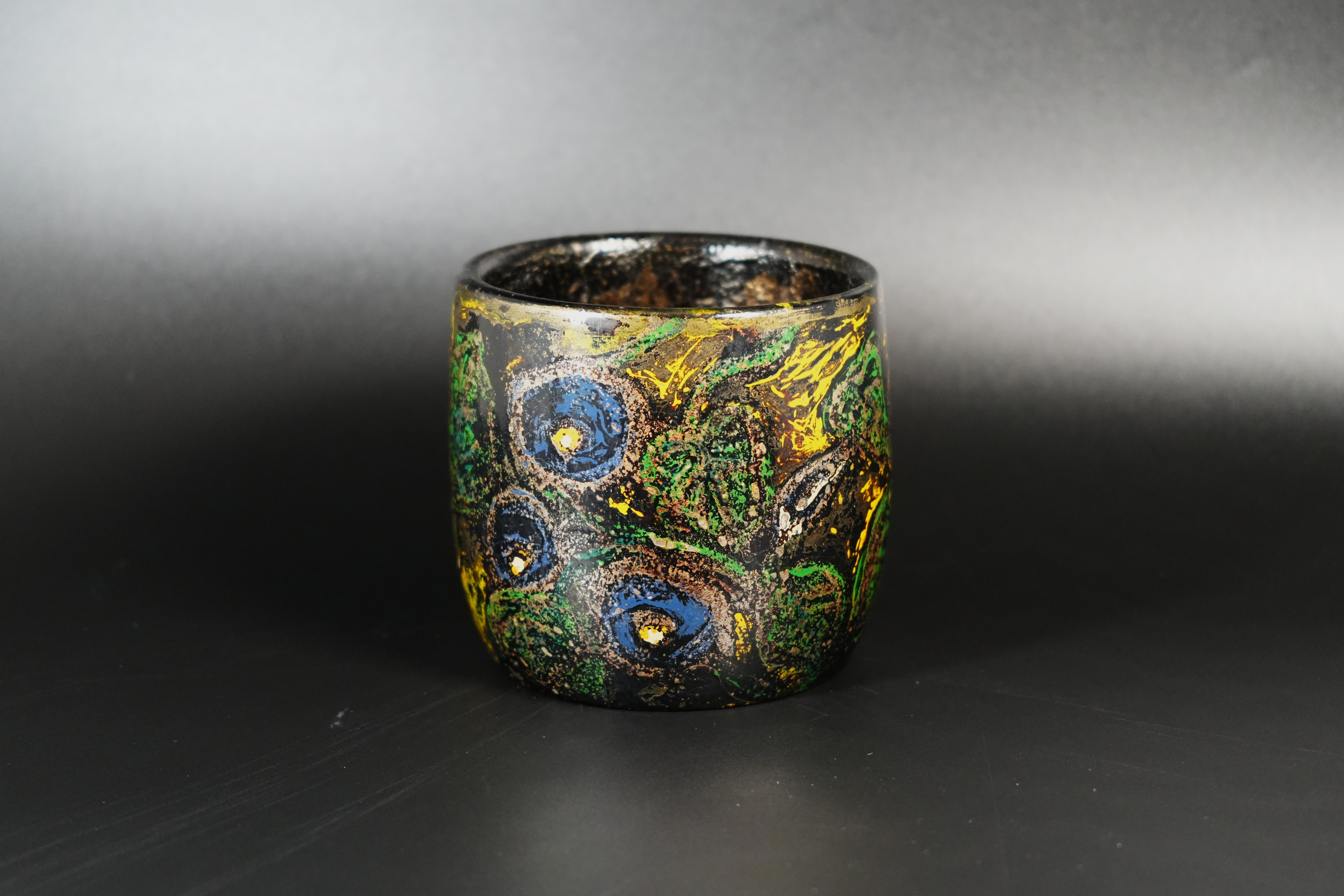 Makie Bowl     　　 筒茶椀　「朝顔」