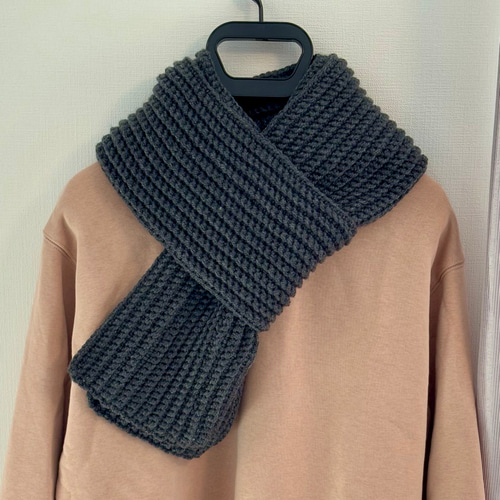 手編み☆マフラー 手編み】マフラー ロング メンズ レディース マフラー ゆうき 通販