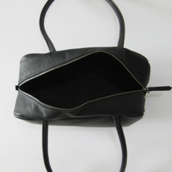 スモールボストン　ブラック　本革製　ボストンバッグ 5枚目の画像