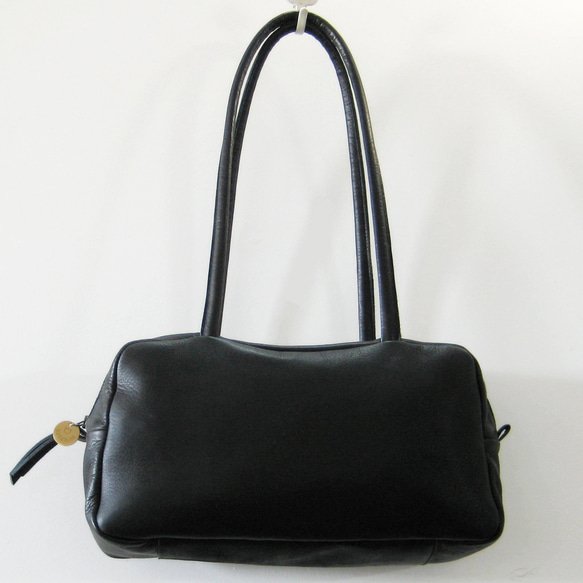 スモールボストン　ブラック　本革製　ボストンバッグ 3枚目の画像