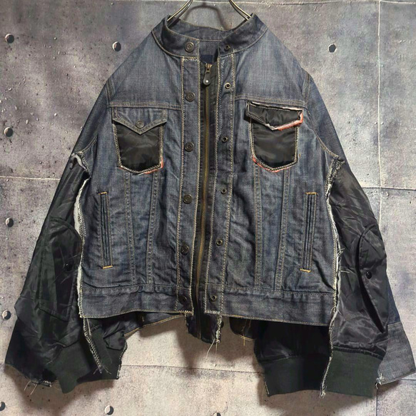トップ オリジナルリメイク ドッキング デニムジャケット✕ MA-1 ジャケット・アウター