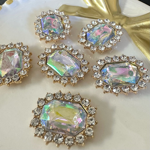 1個 合金 ガラス 宝石 デコパーツ カボション デコパーツ ギルドバイ