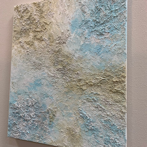 水色×ベージュ】モダンアート 近代アート 抽象画 テクスチャーアート