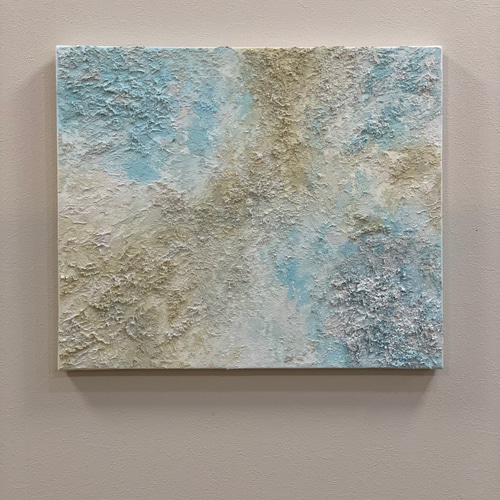 水色×ベージュ】モダンアート 近代アート 抽象画 テクスチャーアート