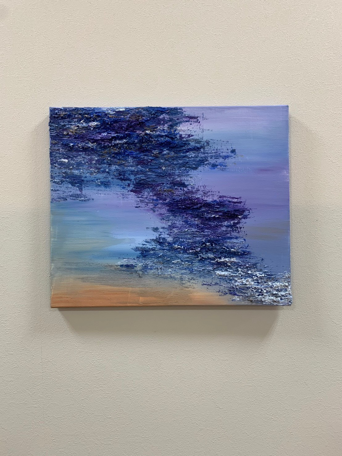 【青×オレンジ】モダンアート  近代アート 抽象画 テクスチャーアート