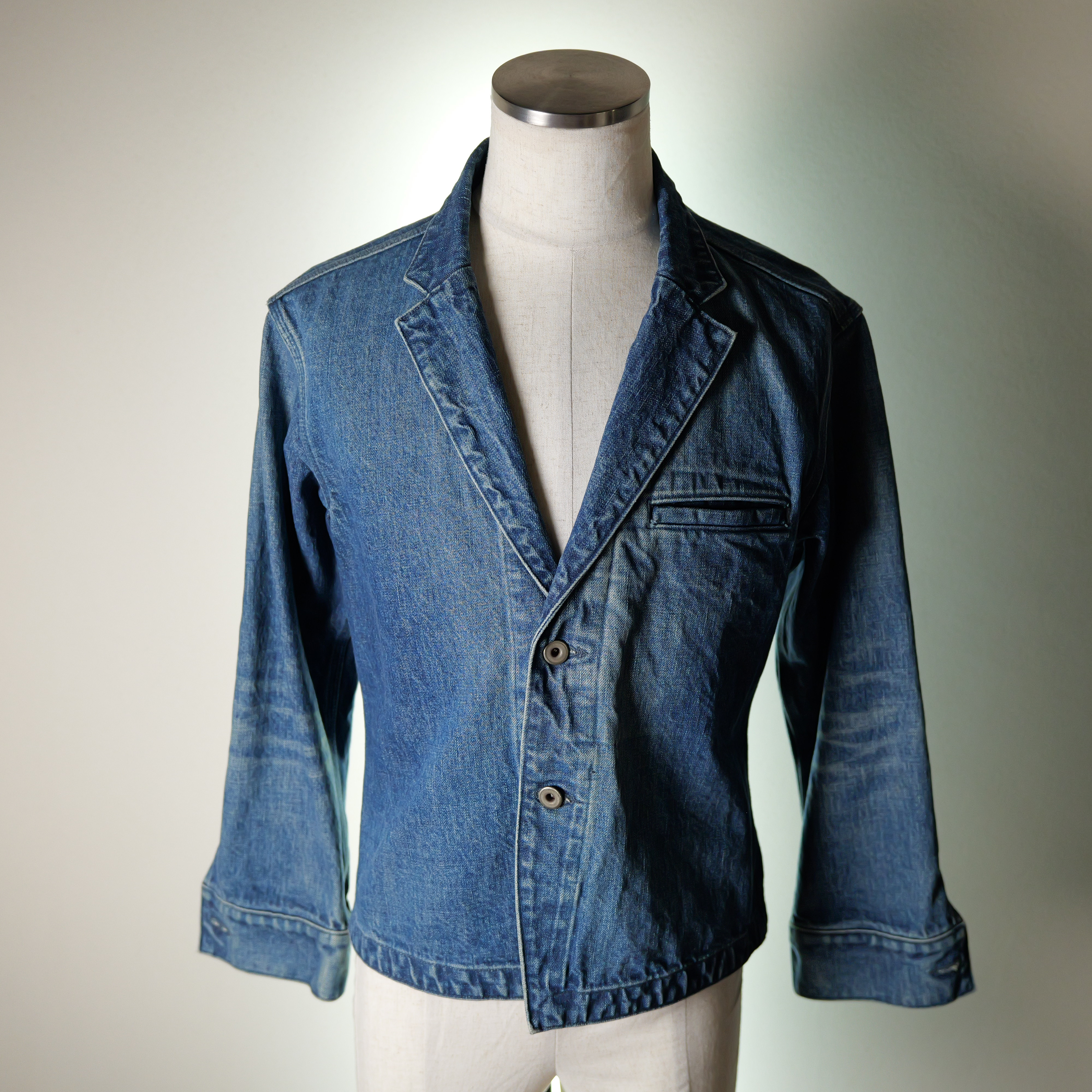 【1点のみ】センセイデニムジャケット（ユーズド加工） (肩幅46cm) No.56